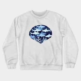 Shark Frenzy Negative Painting with white background Crewneck Sweatshirt